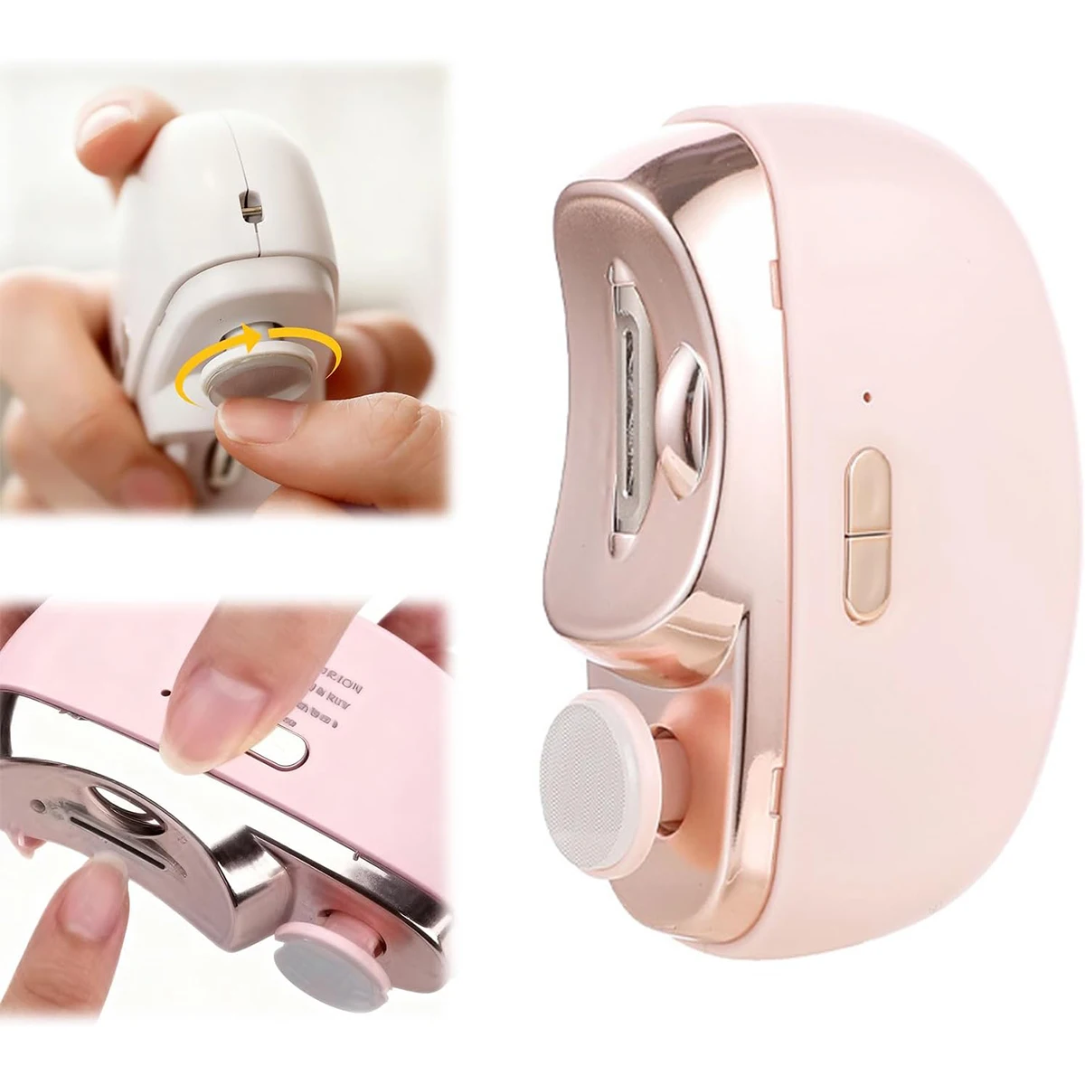 LINMANDA 2-in-1 elektrischer Nagelknipser, elektrischer Nagelschneider mit Trimm- und Beleuchtungsfunktionen, geeignet für die Nagelpflege an den Händen Image