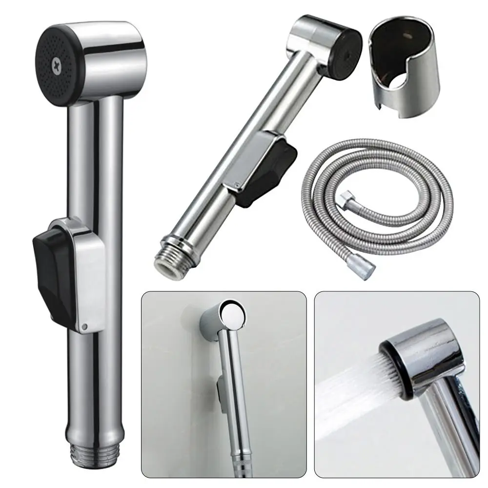 Hands ch lauch Spray Dusch kopf Toilette Dusche Bidet Kopf Bad Dusche Edelstahl selbst reinigendes Sprüh gerät Kit einstellbar