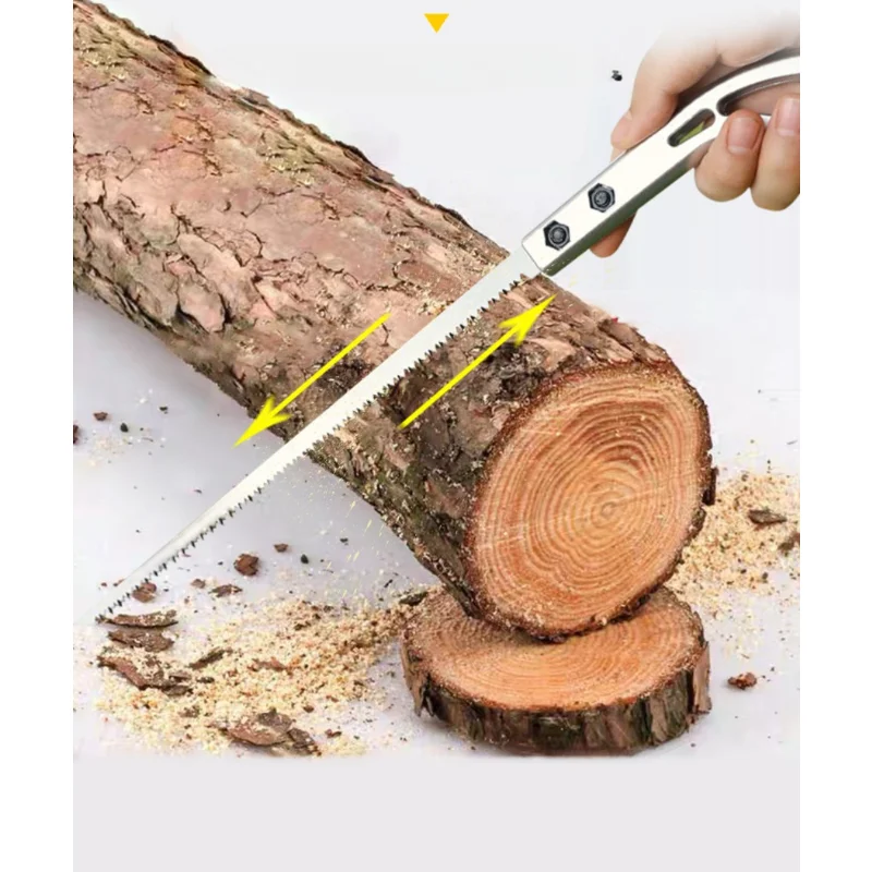 Mini-Gartenhandsäge SK5 Stahl 340mm Holzbearbeitungssäge mit Holzgriff Tragbares Handwerkzeug für Wandpaneele, Biegen und Äußeres Schneiden von Ästen Image