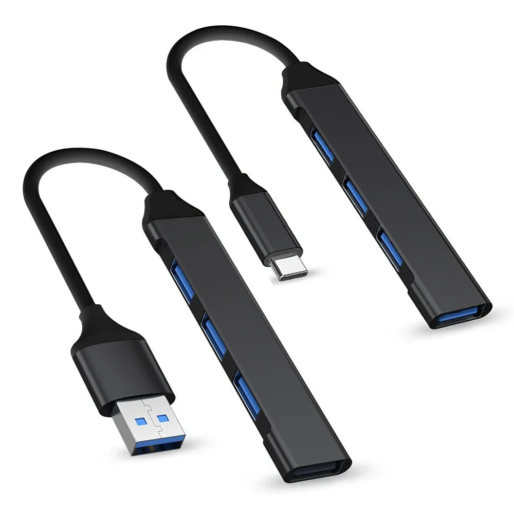 Neue schwarze Farbe 4-Port USB Typ C HUB 3.0/2.0 High Speed Splitter für Adapter OTG für PC Computer Zubehör Image