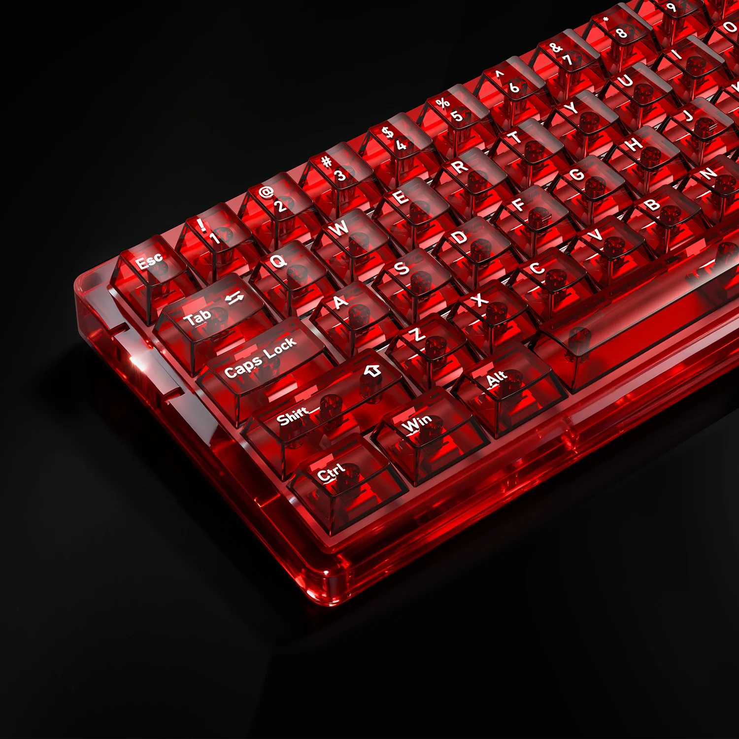 Transparente Tastenkappen in Rot, Türkis und Blau, Cherry-Profil, PC-Tastenkappen für Mechanische Tastaturen, DIY 60 70 80 90 100 Koreanische Tastenkappen Image
