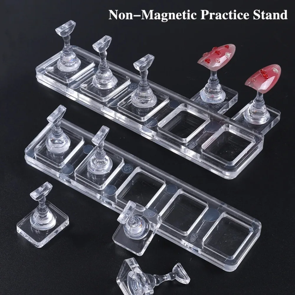 1 Set Nicht-Magnetischer Nagel-Präsentationsständer Acryl-Nagelständer Tipphalter Nagel-Übungsständer Fingernagel DIY Maniküre-Ständer Werkzeuge Image