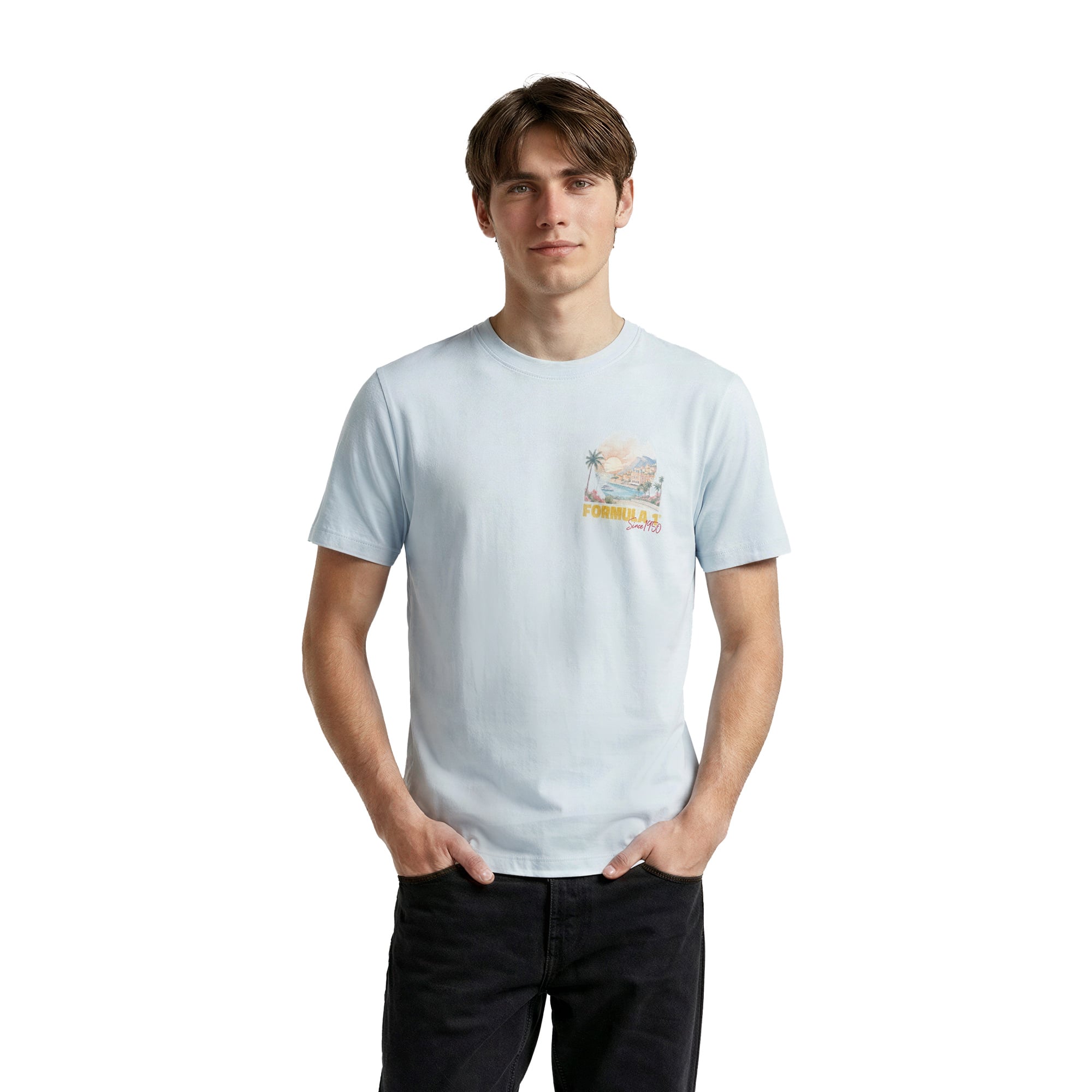 T-shirt graphique rétro Formule 1 - Bleu - unisexe Taille: S