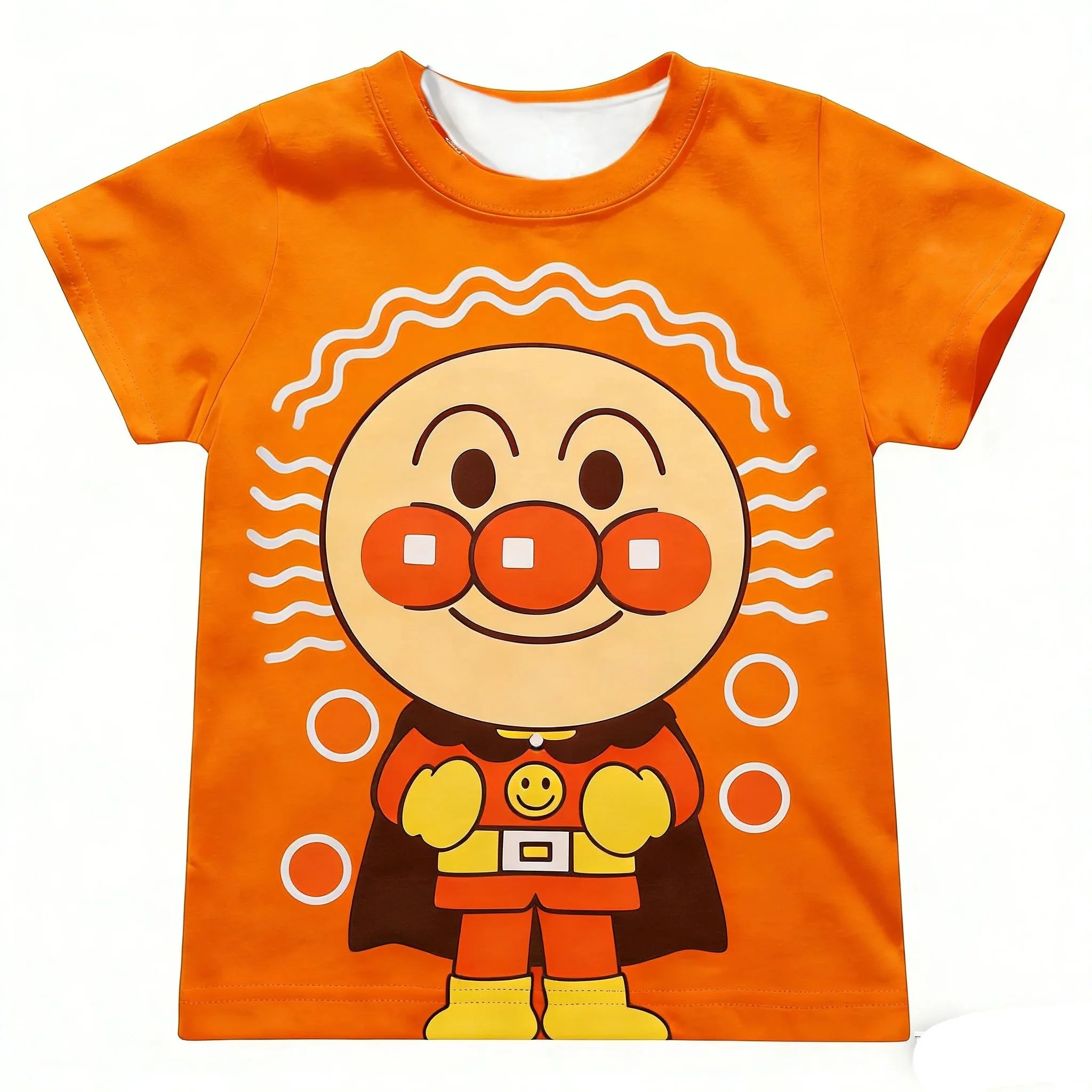 Anpanman Water Drop Kostüm-T-Shirt für Kinder, blaues Baikinman-T-Shirt mit Anime-Aufdruck, süßes, schnell trocknendes Cartoon-Freizeitoberteil für Kleinkinder Image