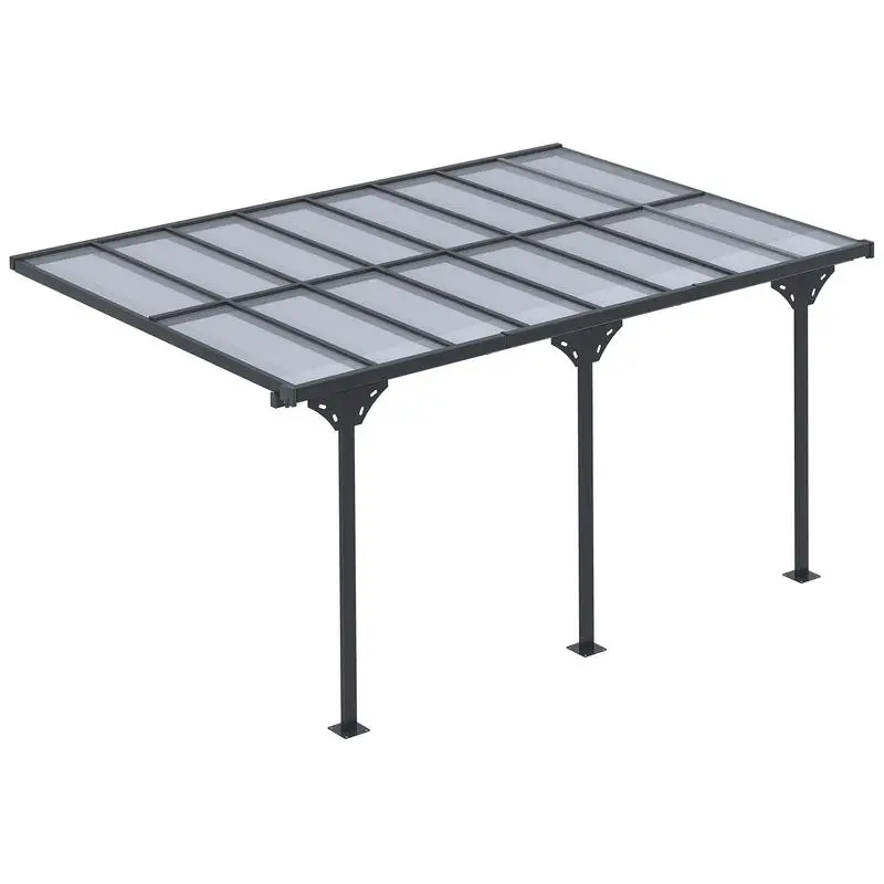 Pergola Pavillon 4 x 3 m Gartenpavillon Überdachung Zelt 231-250 cm Höhenverstellbar Sonnenschutz Terrassendach Anbaupavillon Image
