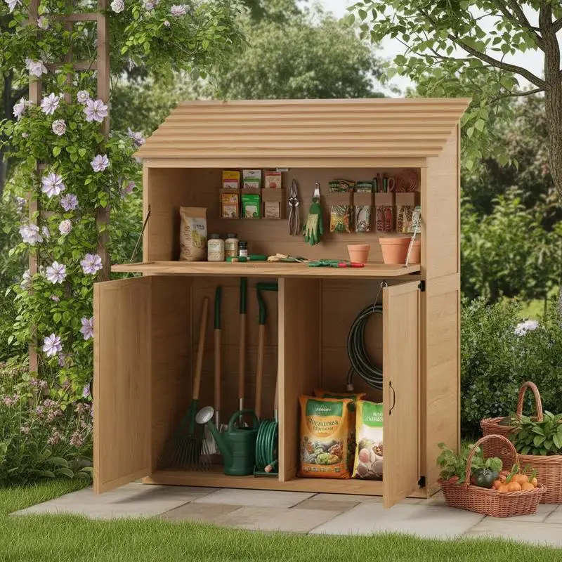 Abri de jardin/abri à outils 110 x 54 x 136 cm ​ ​ Abri de jardin / remise. Construit en bois massif robuste, idéal pour ranger les outils agricoles dans une cour ou un jardin, ou comme abri de