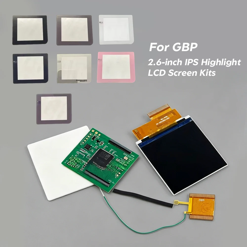 2,6-Zoll-IPS-LCD-Bildschirm-Kits in Originalgröße mit hoher Helligkeit für Gameboy Pocket GBP LCD-Sets, die mehrere Anzeigestile unterstützen. Image