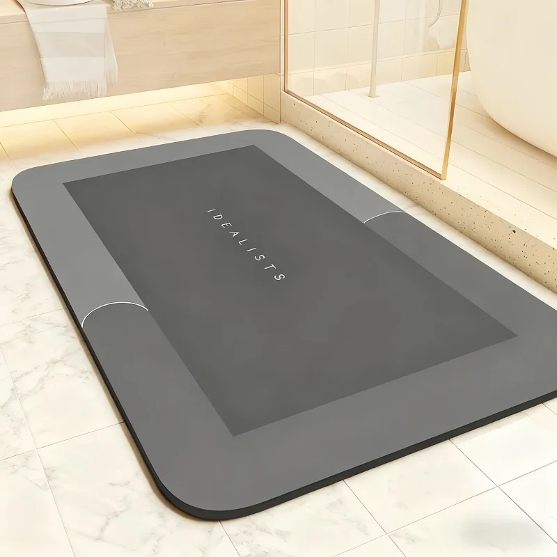 Kieselgur-Erd-Badezimmermatte, hohe Wasseraufnahme, rutschfest, schnell trocknend, weiche Bodenmatte, Badezimmer, Dusche, Schlafzimmer, Küche, Wohnmobil Image