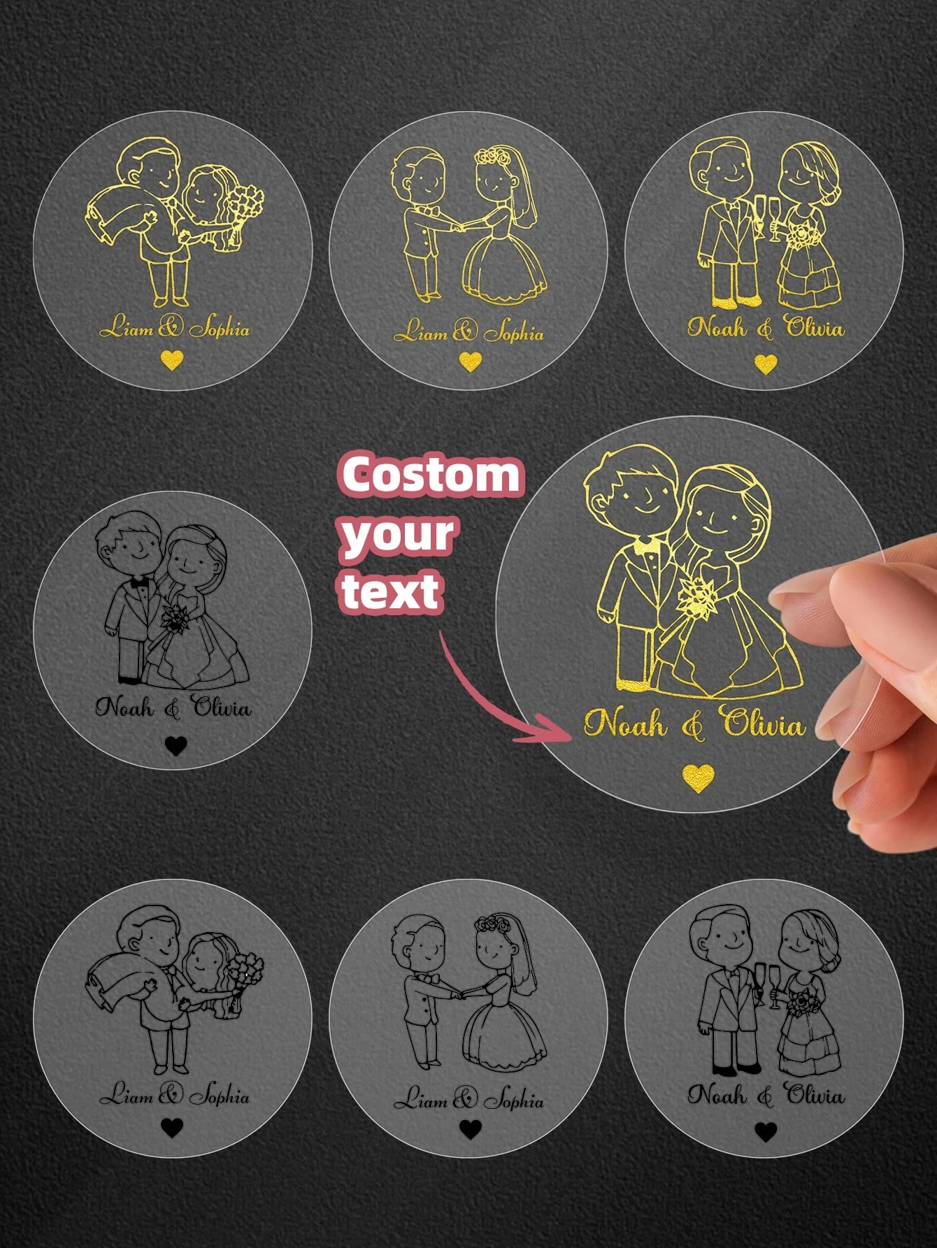 Personalisierte Hochzeitsgeschenk-Aufkleber Individuelle Dankeschön-Etiketten Braut-Gastfreundschaft Taschenaufkleber Image