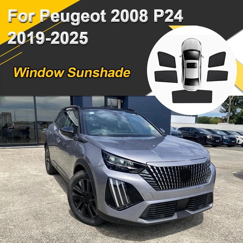 Pare-soleil magnétique pour voiture Peugeot 2008 P24 2019 2020-2025, isolation thermique, rideau de fenêtre en maille, visière, accessoires automobiles