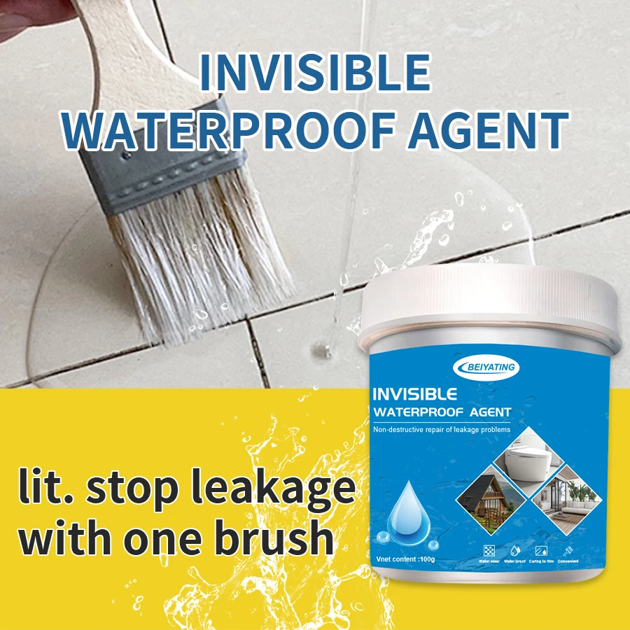 Superstarkes Unsichtbares Wasserdichtes Mittel Transparente Anti-Leckage Wasserbasierte Beschichtung für Dach Badezimmer Wand Fliesen Ziegel Holz