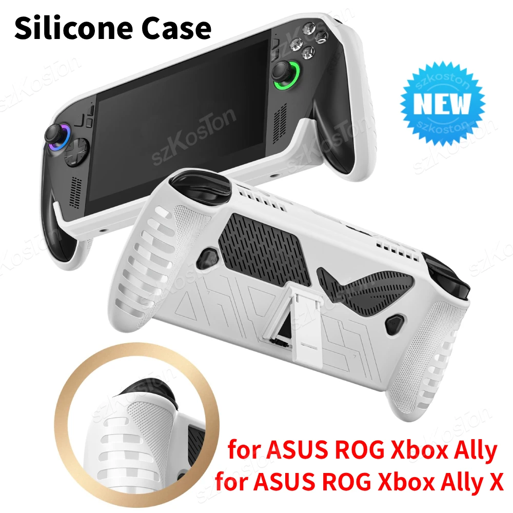 Silikonhülle für ASUS ROG Xbox Ally X mit integriertem Ständer, rutschfest, stoßfest, ergonomischer Griff, Schutzhülle für ROG Xbox Ally Image