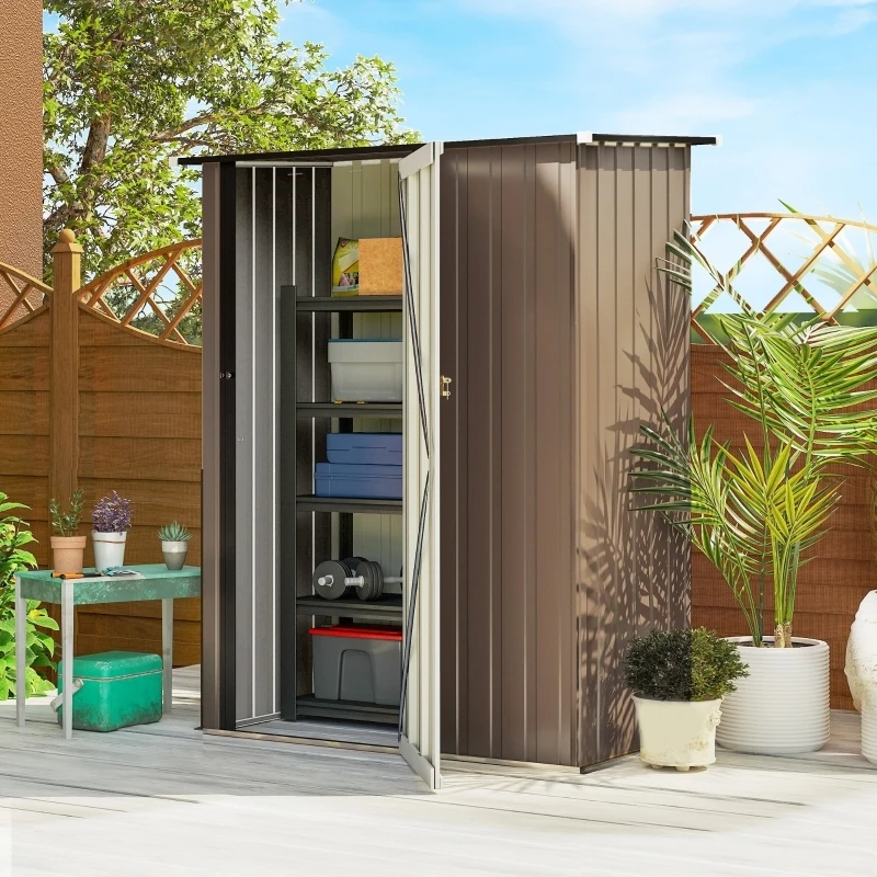 Abri de jardin/chalet 142 x 84 x 189 cm ​ ​ Abri de jardin / remise. Fabriqué en métal robuste, idéal pour ranger les outils agricoles dans une cour ou un jardin, et peut également servir de remise