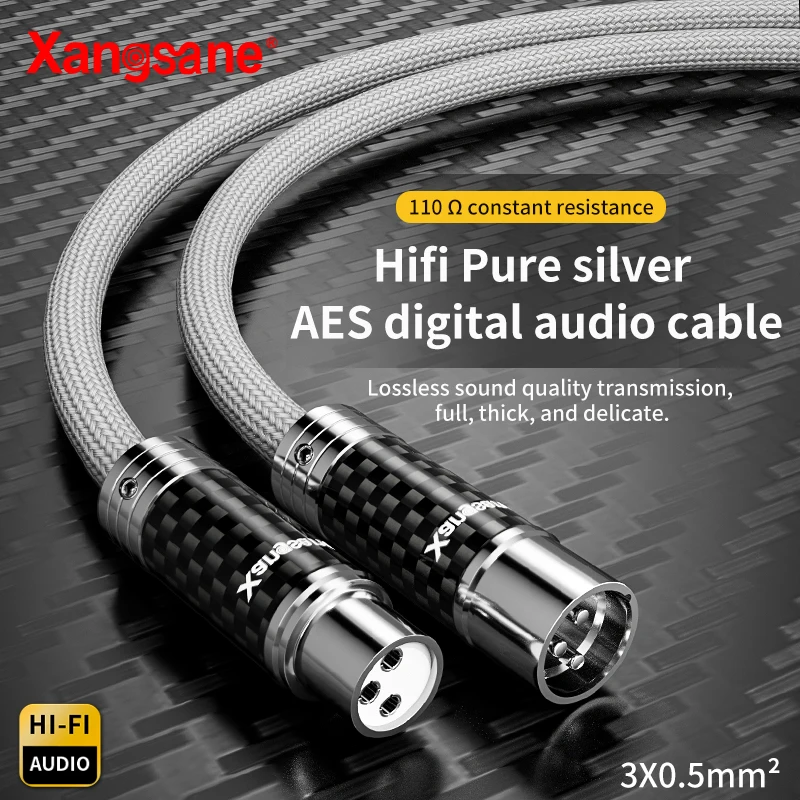 Xangsane HiFi reines Silber AES digitales XLR symmetrisches Kabel 110 Ohm symmetrisches Koaxialkabel digitale Signalleitung Image