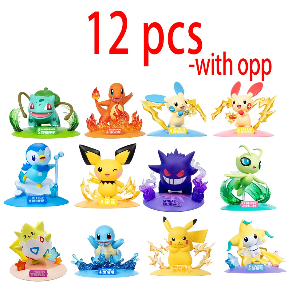 2026 neue heiße 12er-Set Pokémon Actionfiguren Pikachu Anime-Modelle Desktop-Dekorationen Pokémon Spielzeug Kindergeburtstagsgeschenke Image