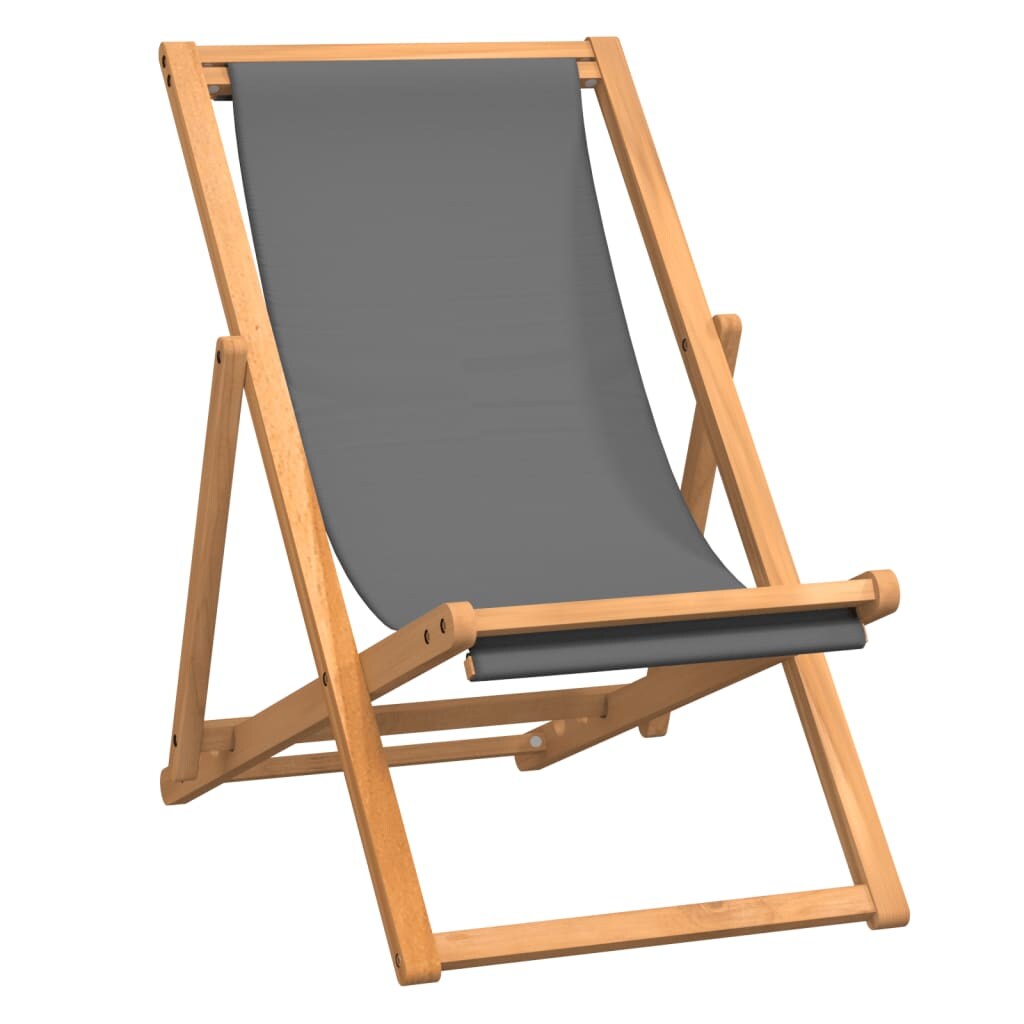vidaXL Strandstuhl Klappbar Massivholz Teak Grau Image