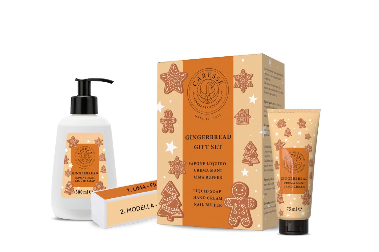 CARESSE Gift Set Box Confezione Regalo sapone liquido + crema mani lim
