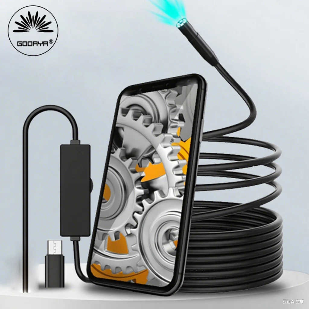 5,5 mm USB-Kamera, Endoskop, Endoskop, Inspektionskamera, wasserdicht, 1/2/5/10 m, flexibles Rohr, tragbare Inspektionskamera von Mirco Image