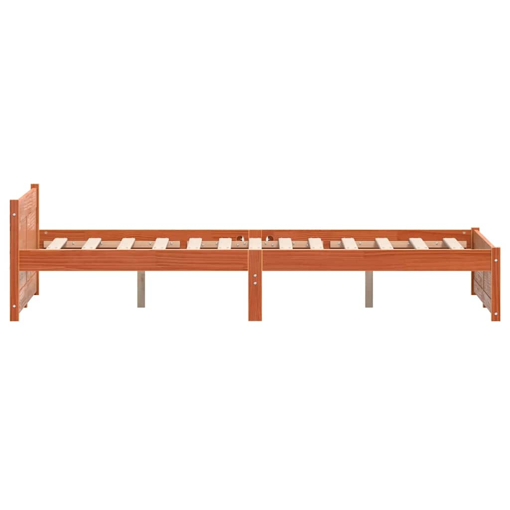 vidaXL Bettrahmen mit Kopfteil Wachsbraun 205,5 x 185,5 x 51 cm Image