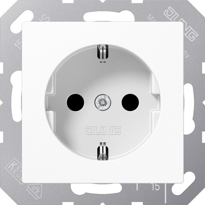 Jung SCHUKO-Steckdose o. Kralle A 1520 N WW A1520NWW Image