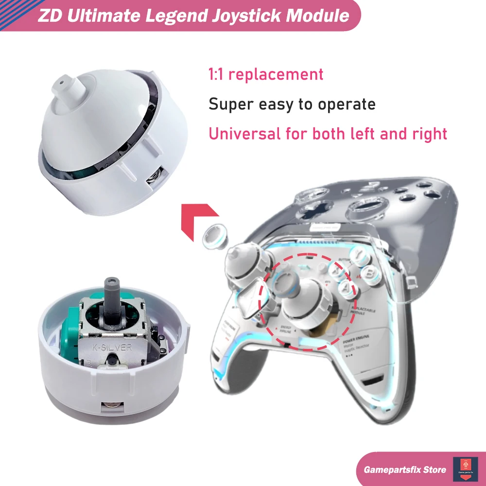 Module de joystick remplaçable pour manette de jeu ZD Ultimate Legend, module de joystick GinFull TMR amovible, module de joystick K-Silver JS13 PRO