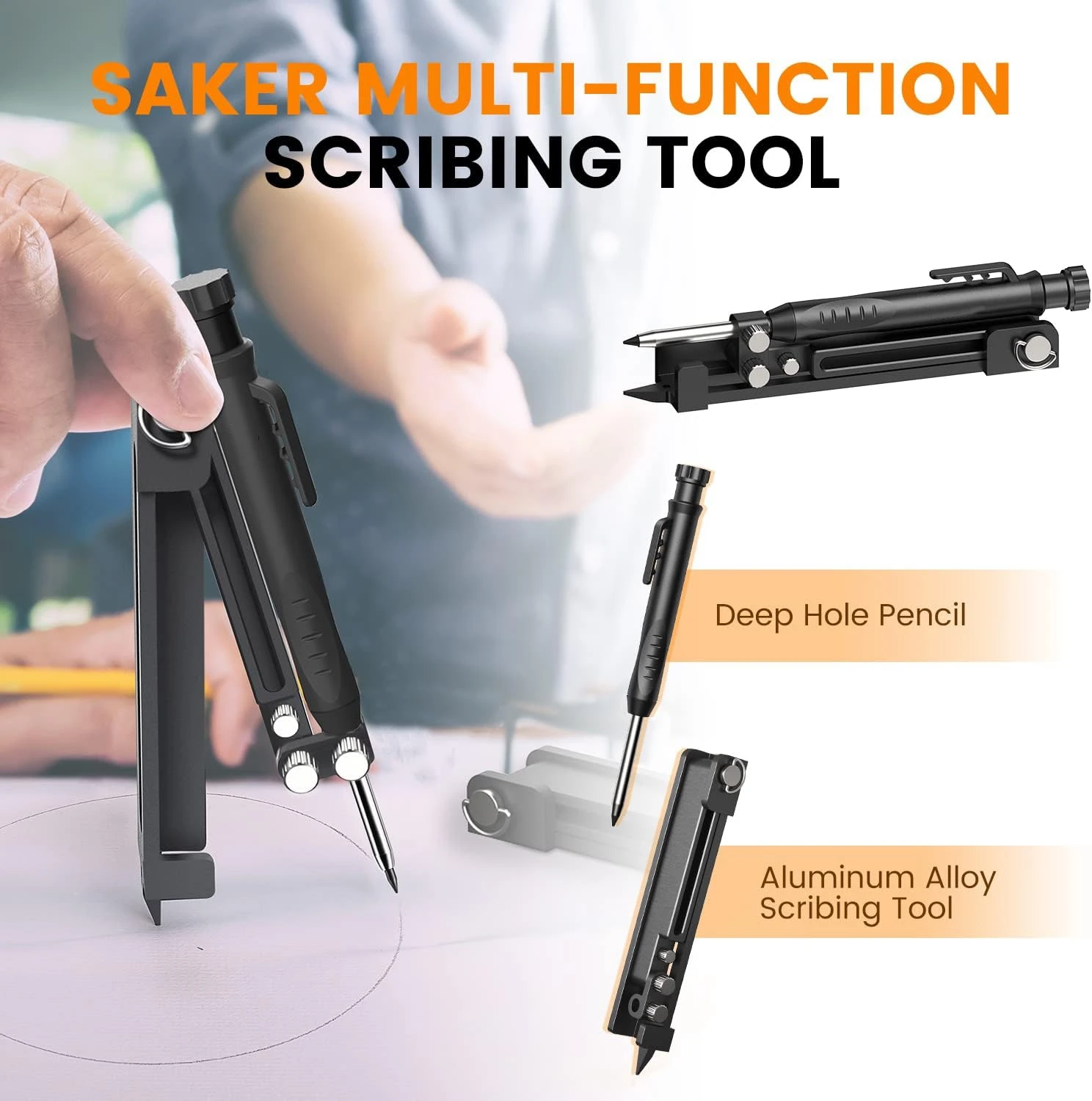 Outil de traçage multifonction - Outil de traçage pour la construction, Outil de traçage pour le bricolage, la menuiserie, le travail du bois, Jauge de traçage, Outil de traçage de lignes, Outil de mesure