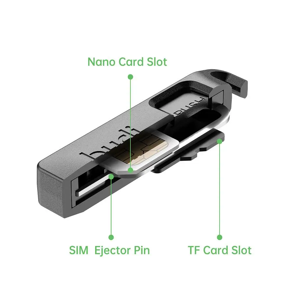 BUDI – boîte de rangement de fente pour carte SIM TF, avec broche d