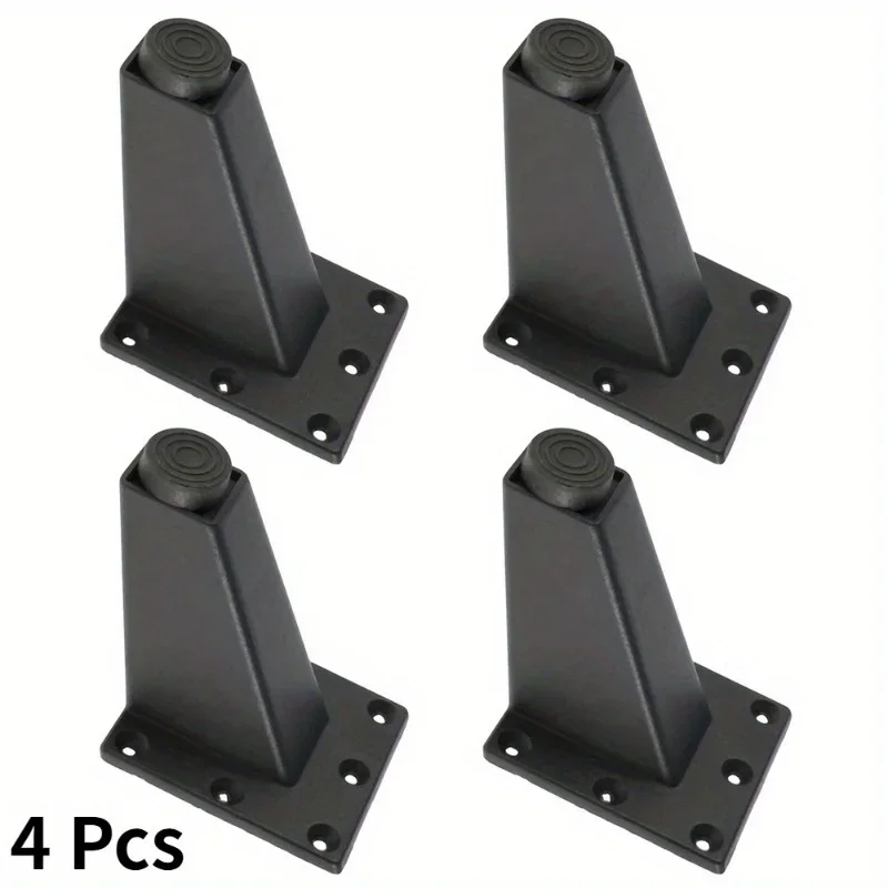 4 pièces pieds de meubles en métal réglables canapé-lit pieds de meuble TV pieds de meubles noirs pieds de armoires de Table en alliage d'aluminium épais