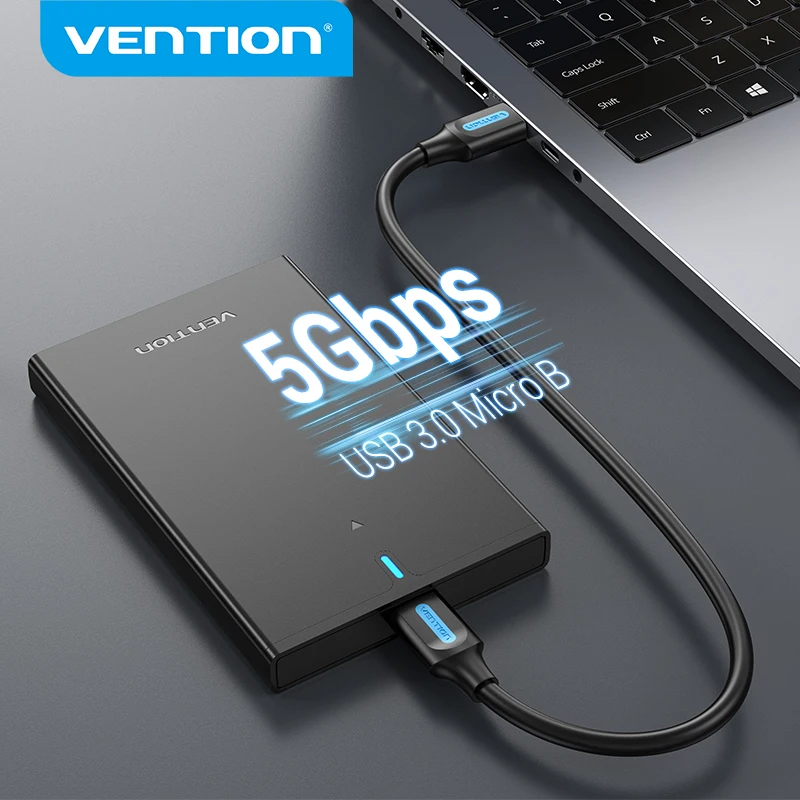 Vention boîtier de disque dur 2.5 SATA vers USB 3.0 adaptateur boîtier de disque dur boîtier de disque dur pour disque SSD boîtier de disque dur USB 3.0 Micro B HD externe
