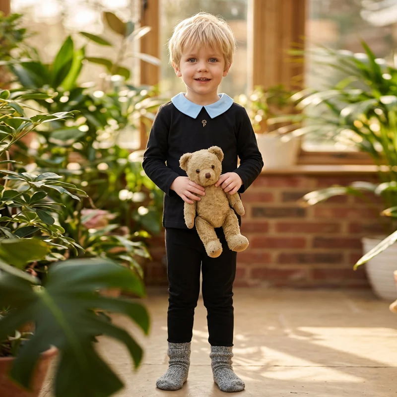 Ensemble de vêtements pour enfants en jersey extensible noir, robe pour bébé et filles, tissu en coton doux et élastique, vêtements pour enfants
