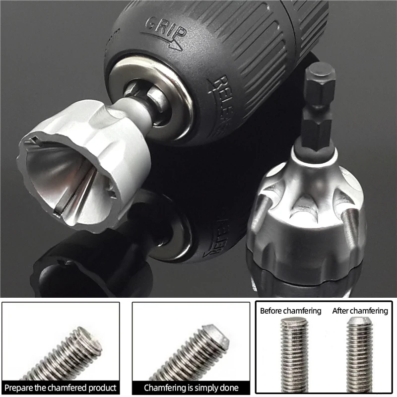 Outil d'ébavurage à chanfrein externe 3-19MM, outil de perçage du métal en acier inoxydable, élimine les bavures, outils de boulon de nettoyage, accessoires d'outils hexagonaux