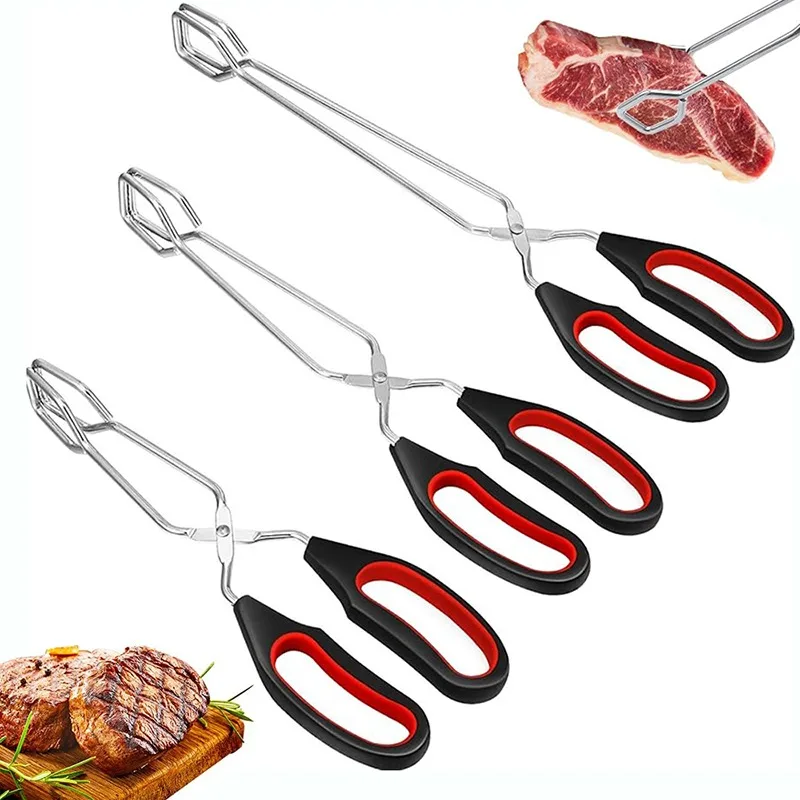 Ustensiles de barbecue, ciseaux de barbecue, pinces de barbecue, pinces à long manche, ciseaux de cuisine pour barbecue, pinces pour pâtisserie, accessoires de barbecue.
