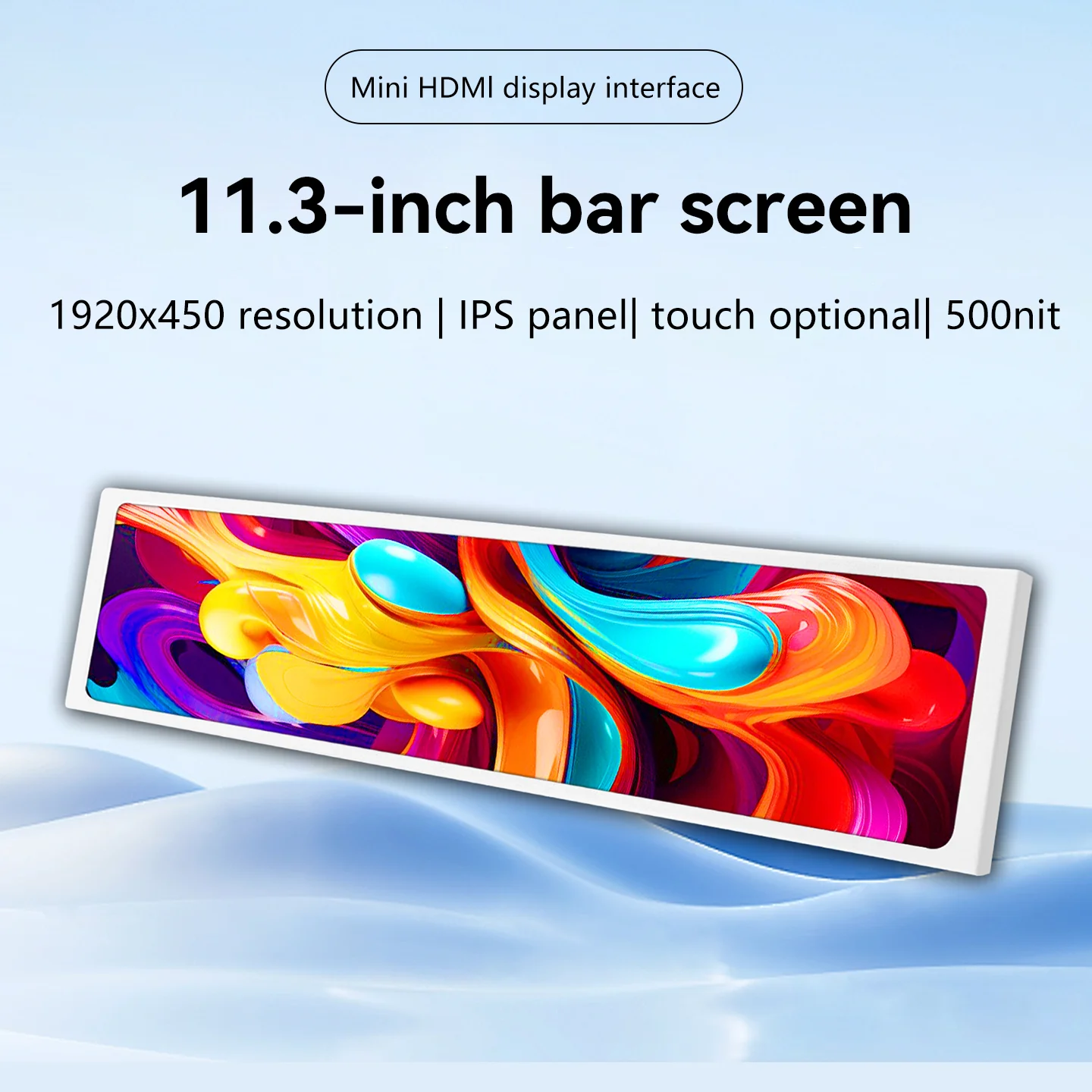Mini moniteur Portable de 11.3 pouces, écran Long IPS, Compatible VESA, Mini HDMI USBC, boîtier d
