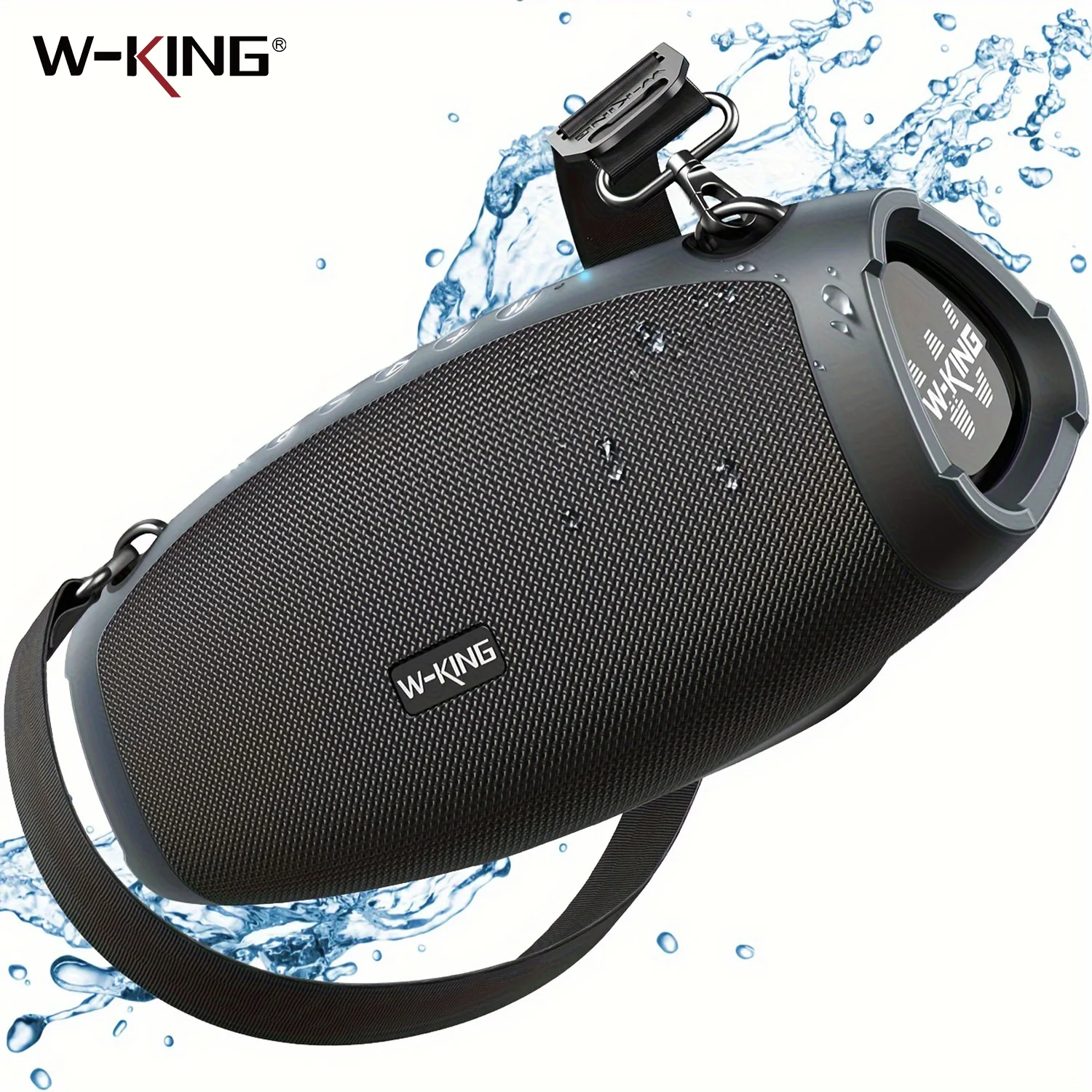 Enceinte Bluetooth W-KING X10, 120W max, enceinte portable puissante, boombox Bluetooth sans fil, 70W, étanche IPX6, grande enceinte pour fêtes en extérieur, triple radiateur passif/subwoofers*2 - basses profondes/42H/TF/AUX/EQ