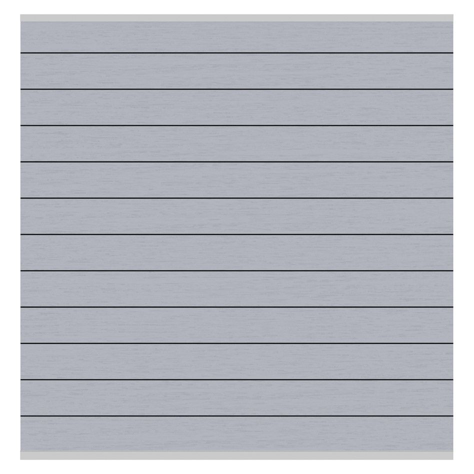 TraumGarten WPC-Sichtschutzzaun Rundum-Sorglos-Paket CLASSIC Grau/Silber Sichtschutz Steckzaun Lamellenzaun, gerade, 12,74 m,Basicpfosten,Einbetonieren,silber