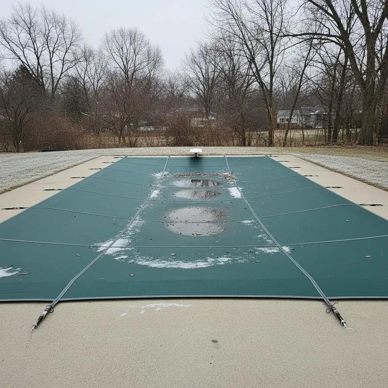 Sicherheitsabdeckung für eingelassene Pools 6,1 x 12,2 m, grüne Netzabdeckung, Sicherheitsabdeckung Größe 6,7 x 12,8 m mit Installationswerkzeug für Winterpools, sonnen- und windbeständig