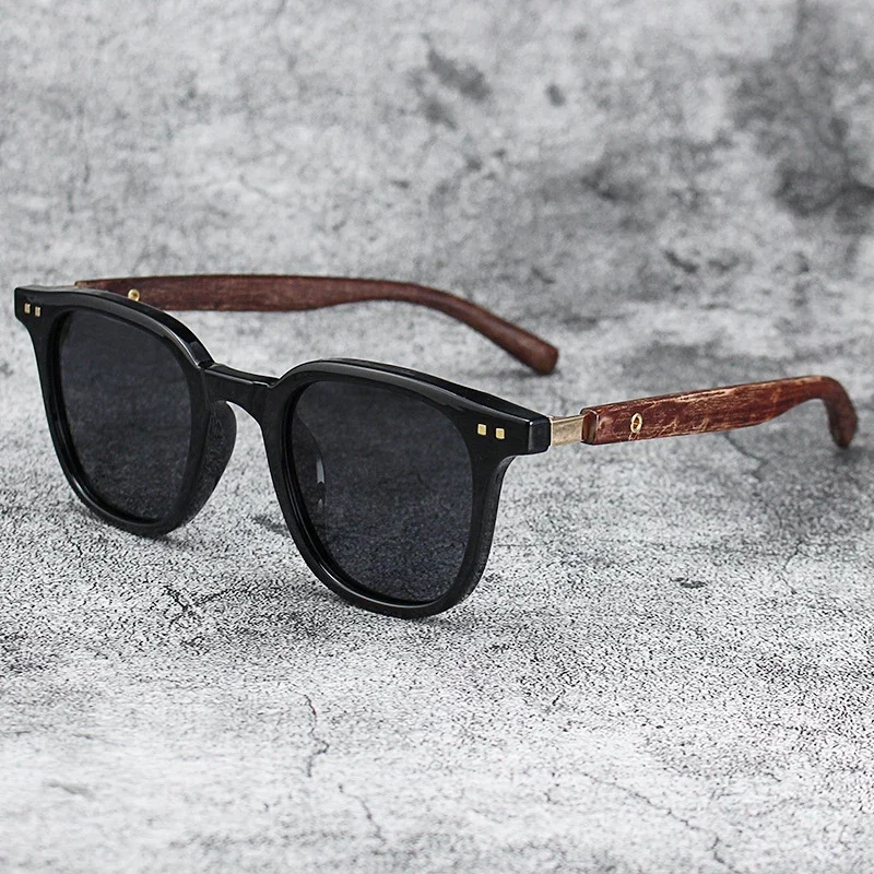 Neue Ankunft Männer Vintage Holzrahmen Sonnenbrille Klassische Marke Sonnenbrille Beschichtung Objektiv Fahren Brillen für Männer/frauen Image