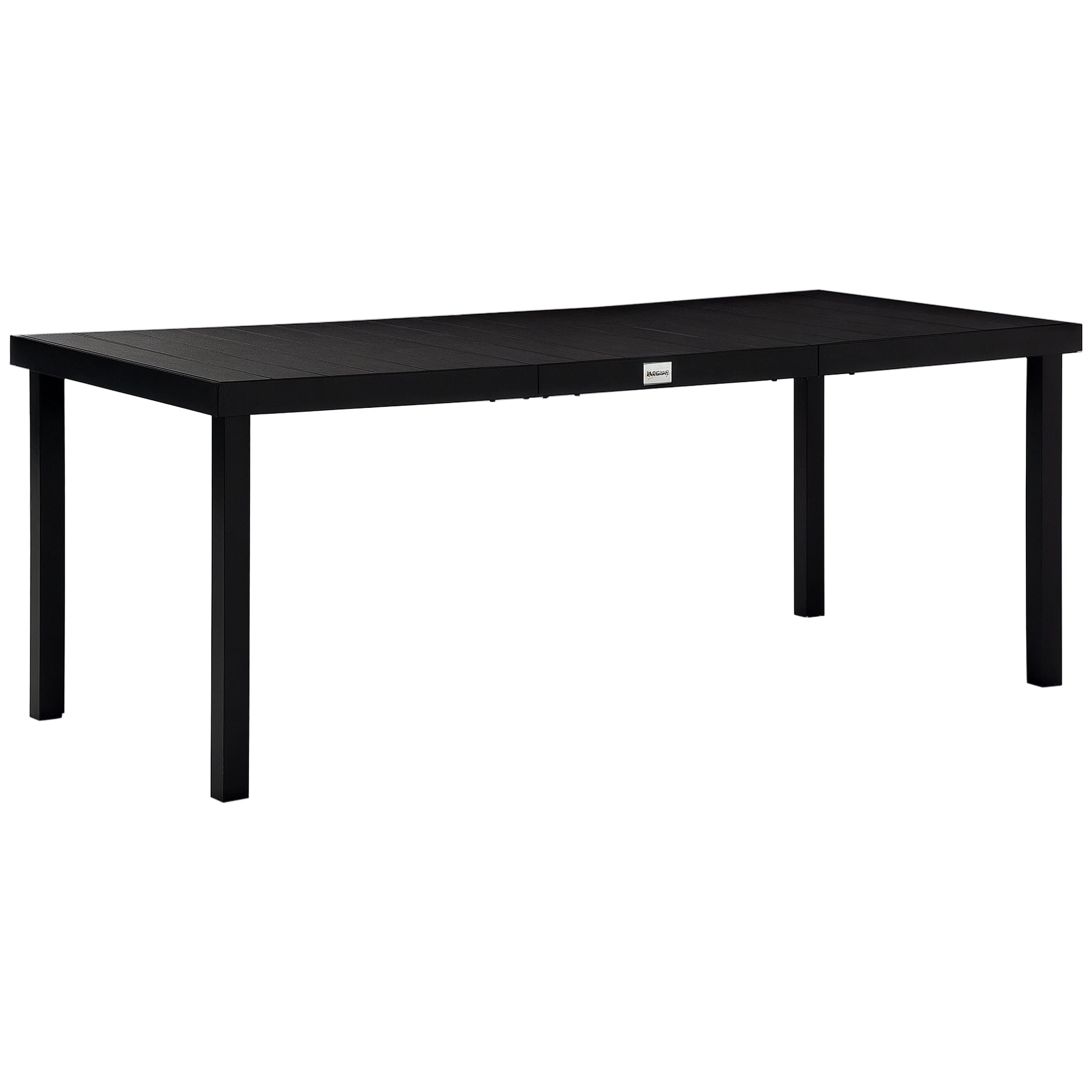Gartentisch für 8 Personen, Aluminium-Terrassentisch, 190 x 90 x 74 cm, Schwarz, Perfekt für Garten und Terrasse