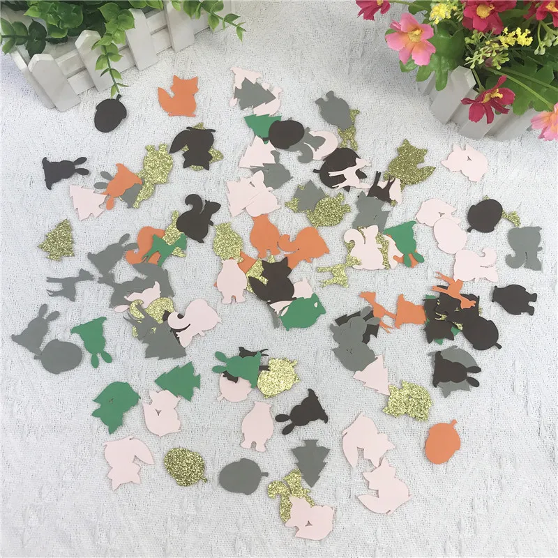 1 Beutel Waldtier Papier Konfetti Kinder 1. Geburtstag Party Wald Thema Wild One Babyparty Dschungel Party Tischstreuer Image
