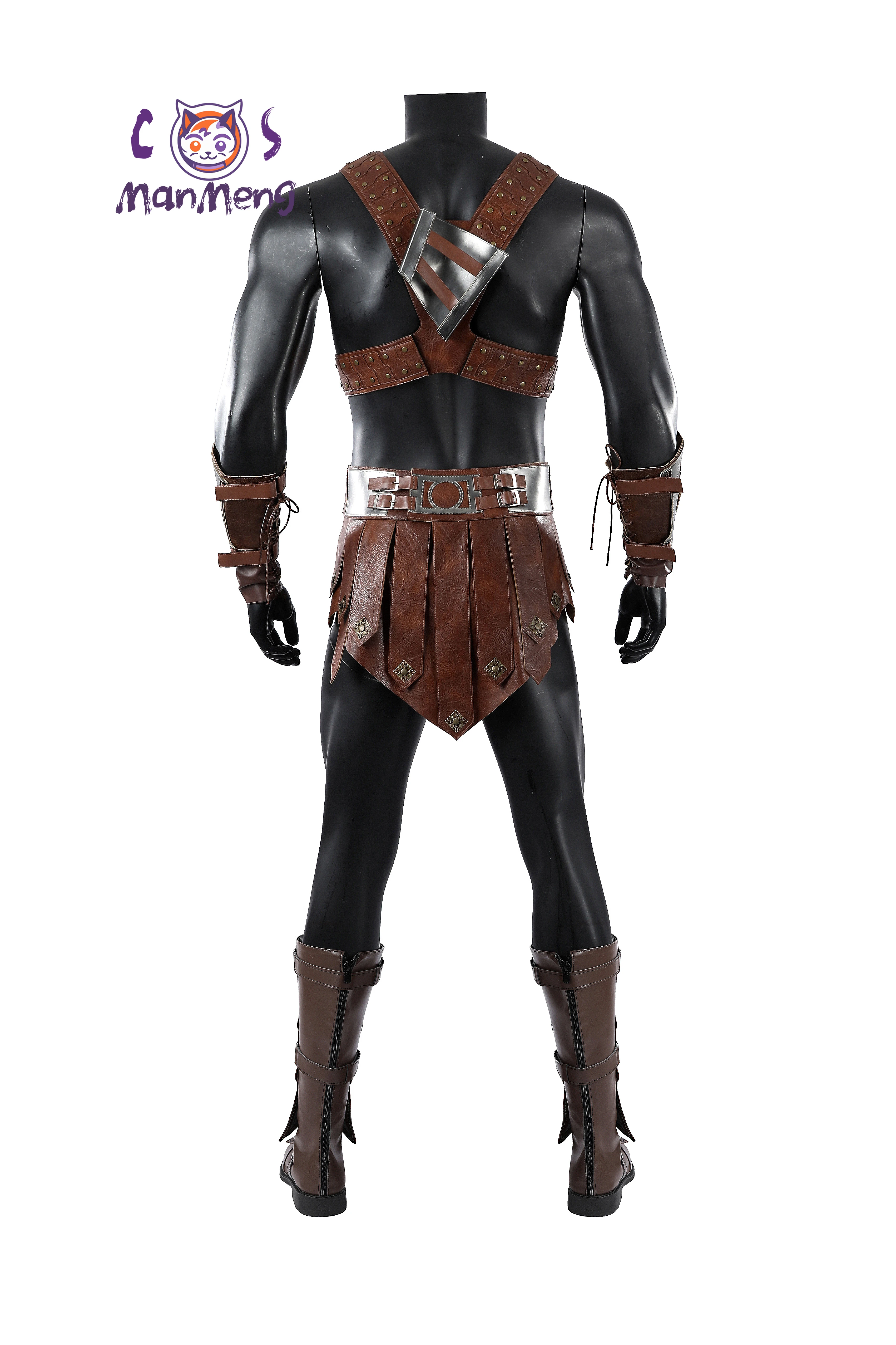 2026 Neue Filme He-Man Cosplay-Kostüm Hochwertiges Leder-Oberteil für Herren Kurzer Rock Handschuhe Schuhe Halloween Fantasy He-Man Uniform
