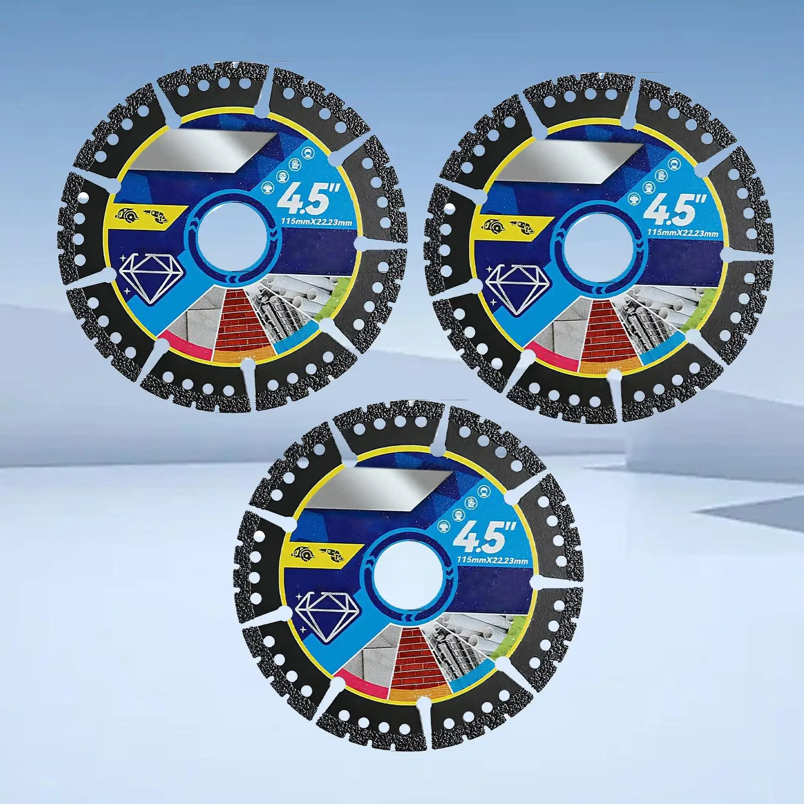 4,5 Zoll Mehrzweck-Sägeblatt für Winkelschleifer, Hochleistungs-Diamantklinge zum Schneiden von Fliesen, Beton, Stahl, Marmor Image