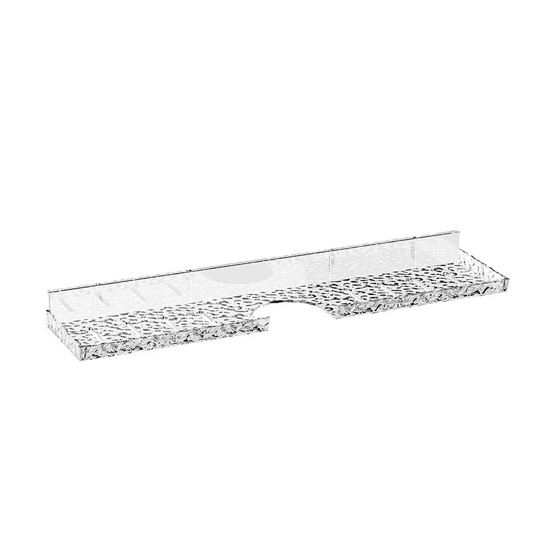 Badezimmerregal mit Gletschermuster, Bohrfreies Wandmontiertes Aufbewahrungsregal für Waschtisch, Armatur & Spiegelschrank