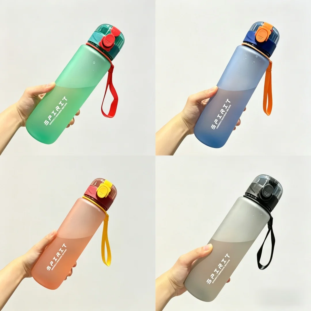 700ML Sports Water Bottle Scale Marked Drop Resistant Drink Cup For Sport Outdoor Plastic Drink Bottle Large Capacity Leakproof