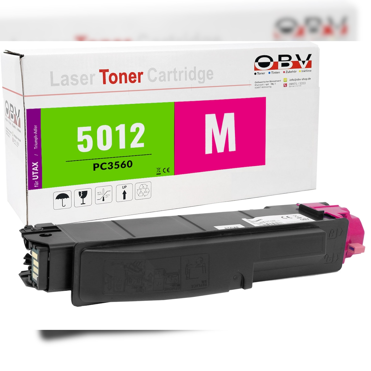 OBV Toner Magenta kompatibel zu UTAX Triumph-Adler P-C 3560dn P-C 3560i MFP P-C 3565i MFP - Ersetzt PK-5012M - ca. 10.000 Seiten Image