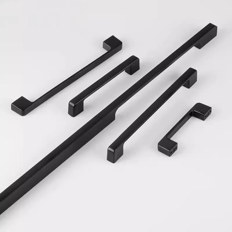 KK&FING 1 STÜCK Amerikanische schwarze Aluminiumlegierung Küchenmöbel Türgriffe Schrank Schminktisch Schubladenknöpfe Möbelbeschläge Image