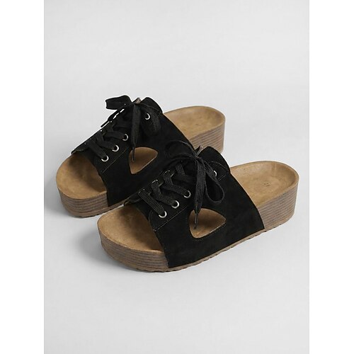 Verstellbare, bequeme Plateau-Sandalen für Damen mit breiter Passform und Keilabsatz, ideal für Reisen und Spaziergänge im Sommer. Image