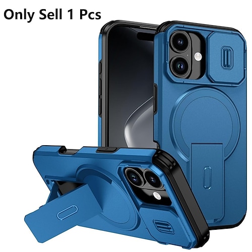 Handy Hülle Handyhüllen Für iPhone 17 Air 17 Pro Max 16 15 14 Pro Max Plus 13 Pro Max Mini Rückseite Mit Magsafe Mit Ständer Magnetisch Unterstützt kabelloses Laden Rüstung ABS PC Image