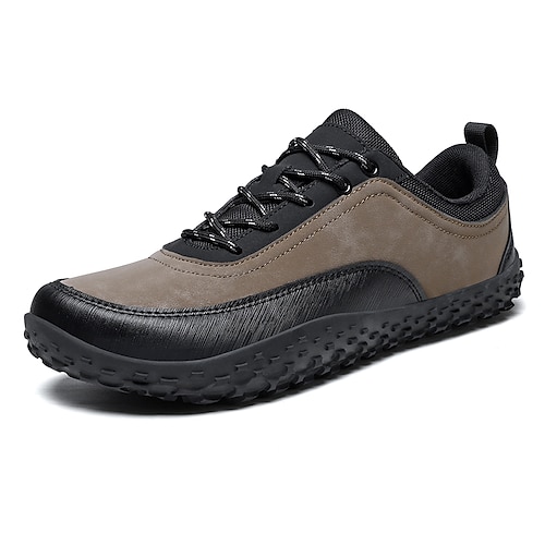 Grüne Herren-Wanderschuhe, Schnürschuhe für Outdoor-Aktivitäten, Wanderschuhe mit dicker, rutschfester Sohle für Reisen, Camping und den Alltag Image
