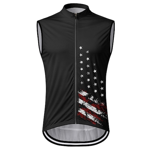 Amerikas 250. Jahrestag Herren Fahrradweste Radtrikot Amerikaner / USA Nationalflagge Ärmellos Fahhrad Weste / Gilet Trikot Oberteil mit 3 Gesäßtaschen Schnelltrocknend Rückentasche Image