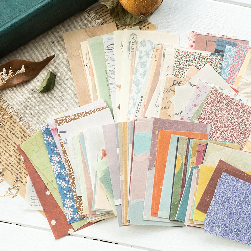 60 Stück im Ins-Stil, kreativ, klein, frisch, Retro, Memo, Basic-Journal, Materialpapier, Collage, Scrapbook, Schreibwaren, für den Schulanfang Image